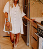 Robe Mini Élégante avec Manches Bouffantes pour Femmes