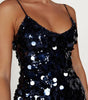 Robe Mini à Paillettes avec Bretelles Spaghetti pour Femmes