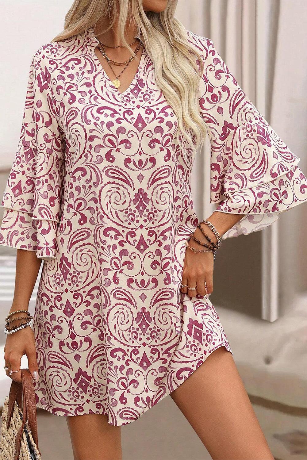 Robe Mini Imprimé Paisley pour Femmes