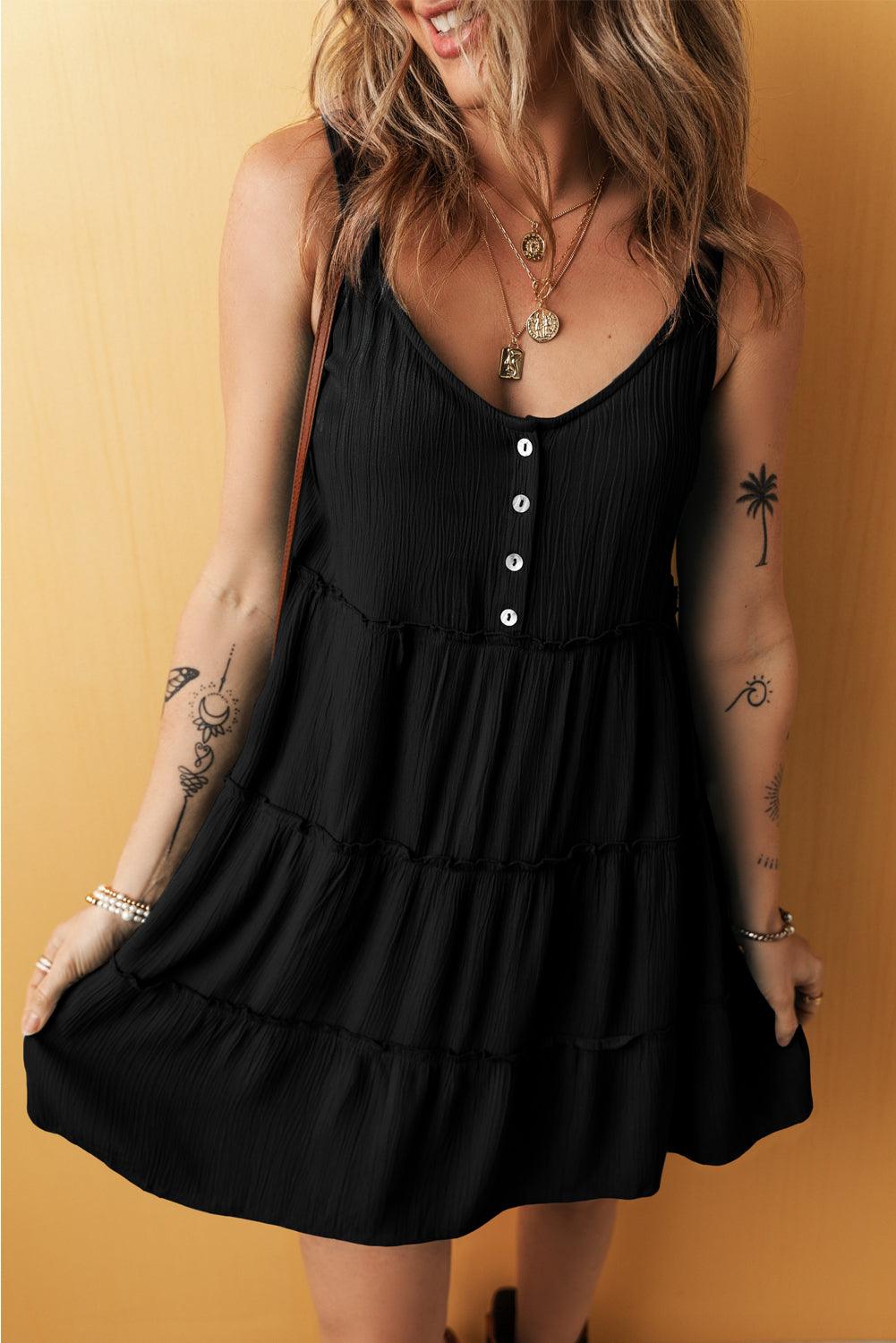 Robe Mini Élégante à Volants pour Femmes