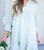 Robe Mini à Volants et Manches Bouffantes pour Femmes