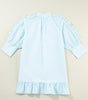 Robe Mini à Volants et Manches Bouffantes pour Femmes