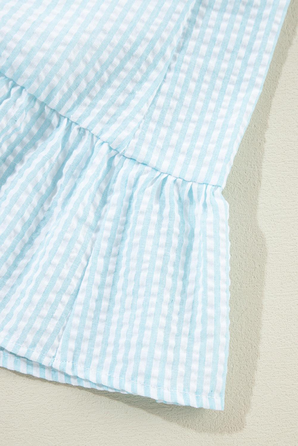 Robe Mini à Volants et Manches Bouffantes pour Femmes