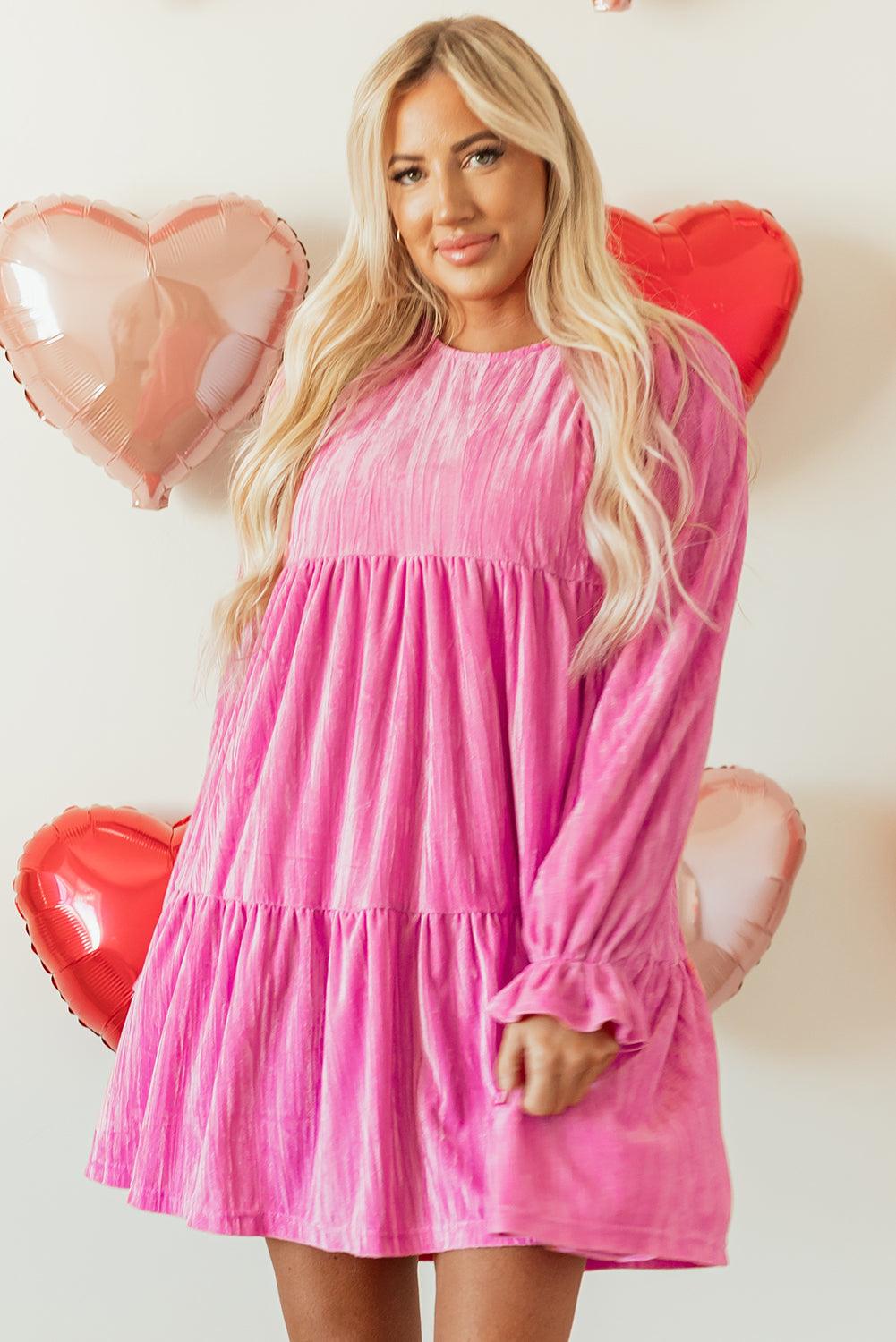 Robe Mini avec Manches Volantes pour Femmes