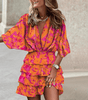 Robe Mini à Motif Tropical pour Femmes