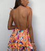 Robe Mini Pailletée Décolleté en V pour Femmes