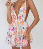 Robe Mini Pailletée Décolleté en V pour Femmes