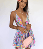 Robe Mini Pailletée Décolleté en V pour Femmes