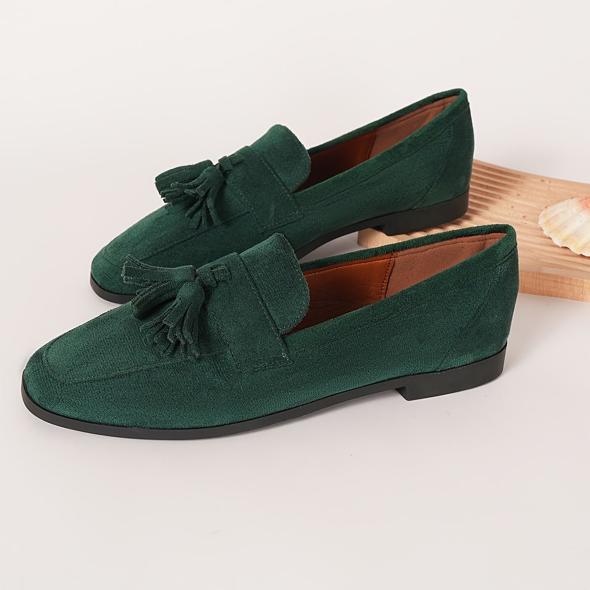 Mocassin Confort en Daim à Franges pour Femme