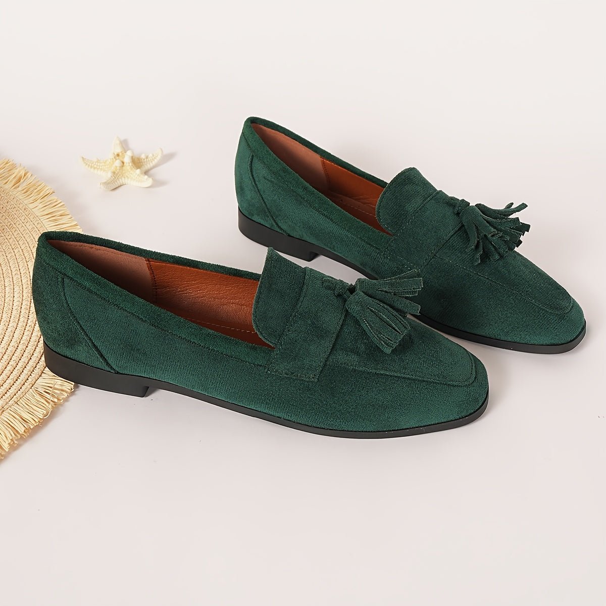 Mocassin Confort en Daim à Franges pour Femme