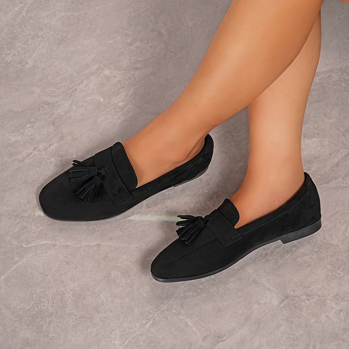 Mocassin Confort en Daim à Franges pour Femme