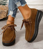 Mocassin Confort à Lacets et Semelle Plateforme en Suédine pour Femme - Emilia Lane