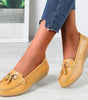 Mocassin Confort en Cuir à Pompon et Boucle Dorée pour Femme - Emilia Lane