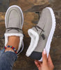 Mocassin Confort Fourré en Toile pour Femme - Emilia Lane