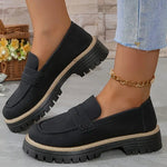 Mocassin Penny Loafer en Similicuir à Semelle Plateforme pour Femme - Emilia Lane