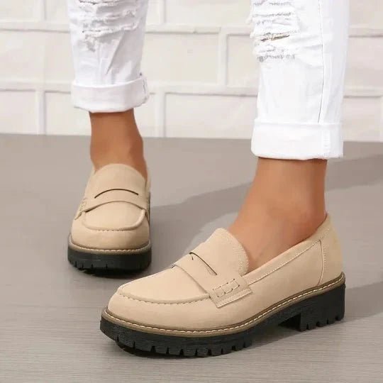 Mocassin Penny Loafer en Similicuir à Semelle Plateforme pour Femme - Emilia Lane