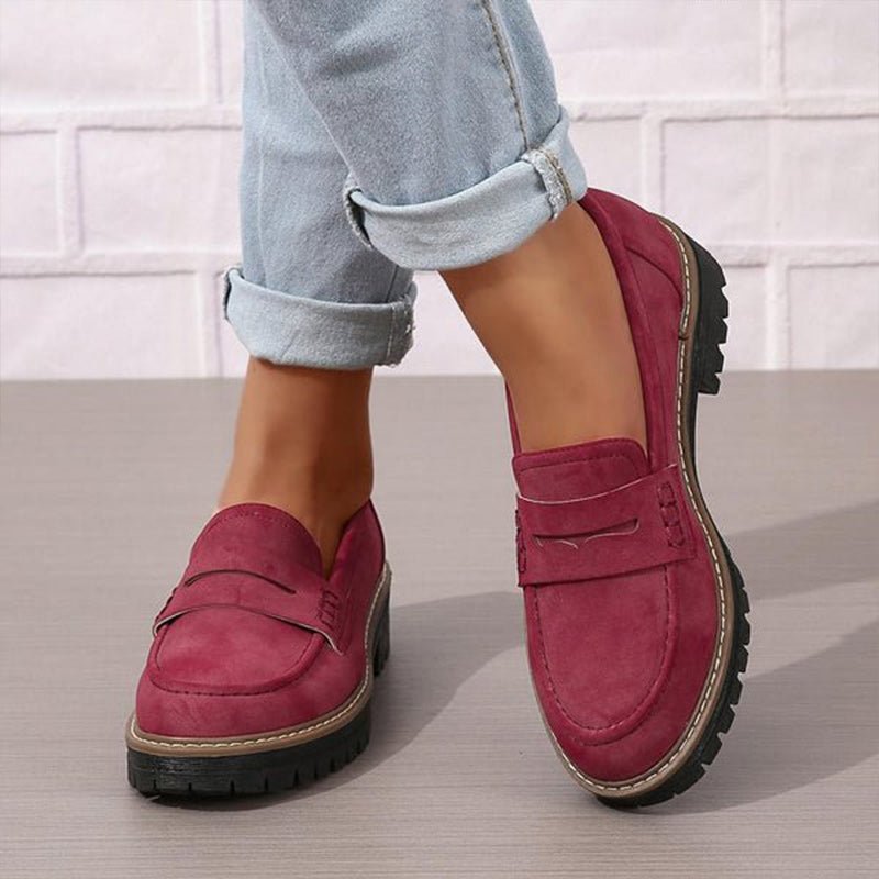 Mocassin Penny Loafer en Similicuir à Semelle Plateforme pour Femme - Emilia Lane