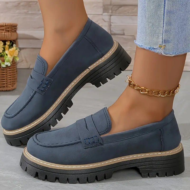 Mocassin Penny Loafer en Similicuir à Semelle Plateforme pour Femme - Emilia Lane
