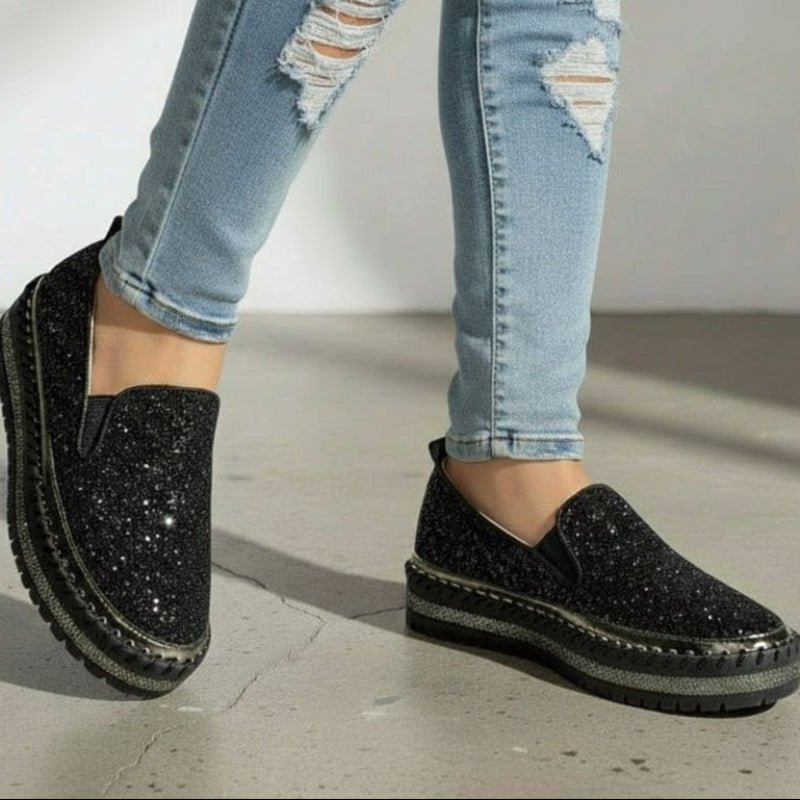 Mocassins à Plateforme Pailletée pour Femmes - Emilia Lane