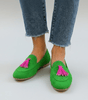 Mocassins à Pompons en Suède pour Femmes - Emilia Lane
