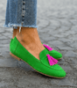 Mocassins à Pompons en Suède pour Femmes - Emilia Lane