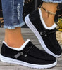 Mocassin Confort Fourré en Toile pour Femme