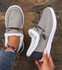 Mocassin Confort Fourré en Toile pour Femme
