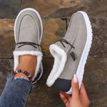 Mocassin Confort Fourré en Toile pour Femme