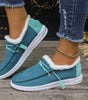 Mocassin Confort Fourré en Toile pour Femme