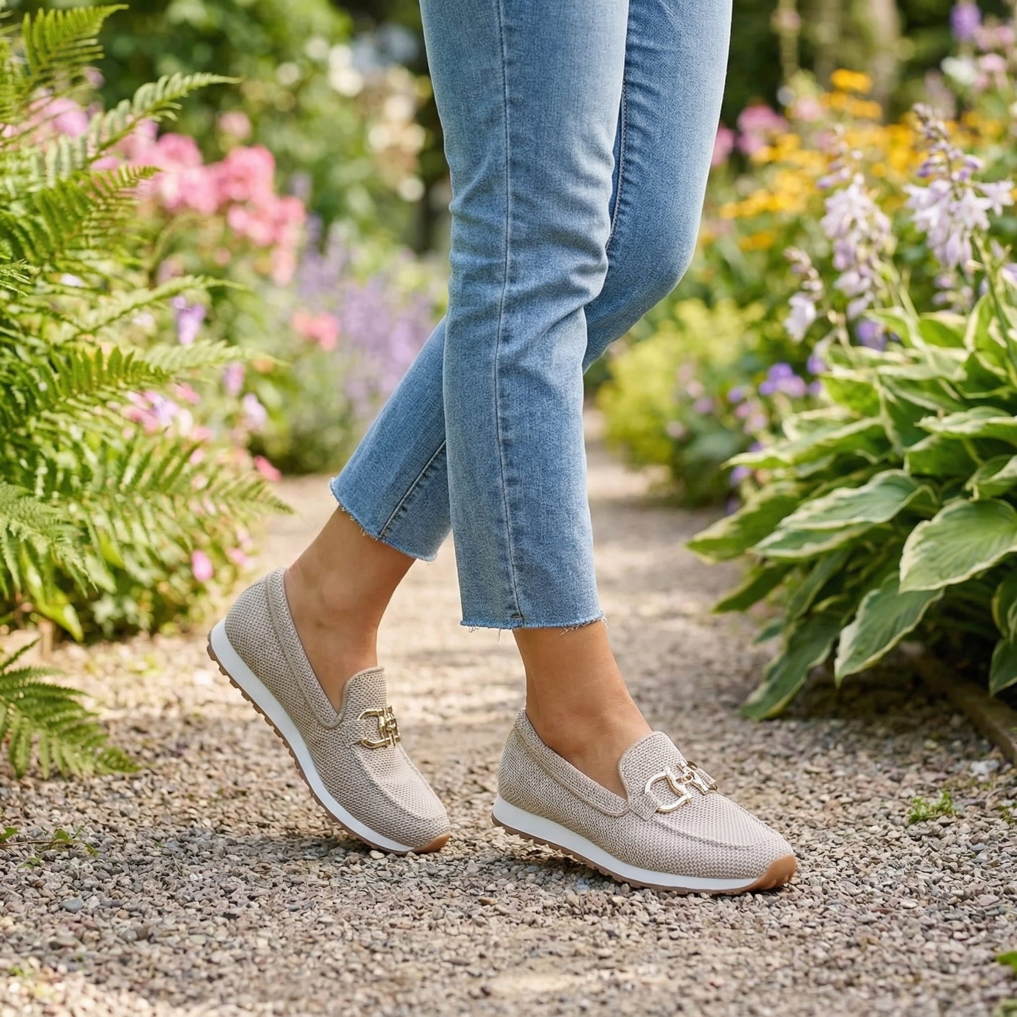 Mocassin Confort et Souple en Maille pour Femme