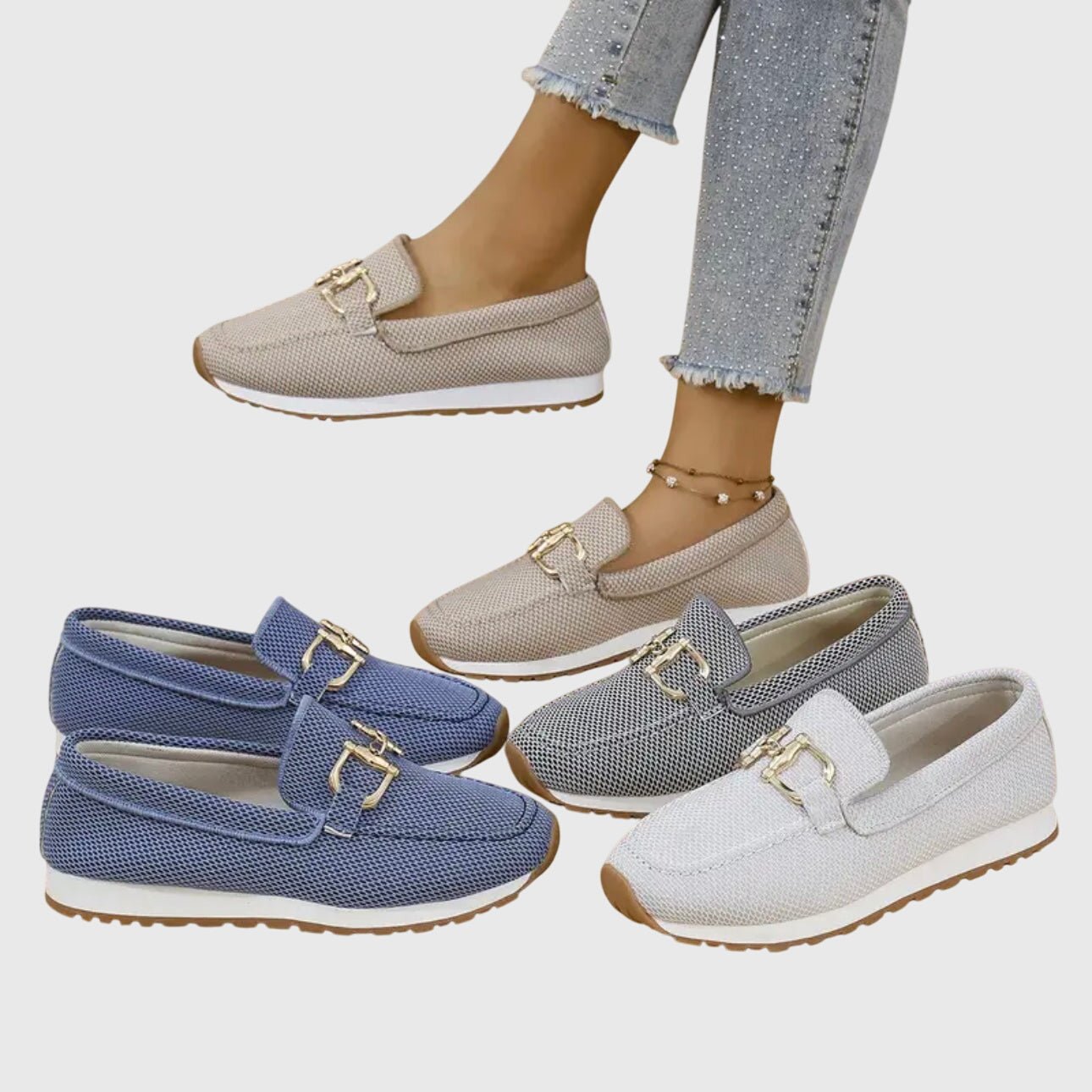 Mocassin Confort et Souple en Maille pour Femme