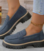 Mocassin Penny Loafer en Similicuir à Semelle Plateforme pour Femme