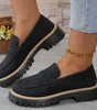 Mocassin Penny Loafer en Similicuir à Semelle Plateforme pour Femme
