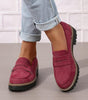Mocassin Penny Loafer en Similicuir à Semelle Plateforme pour Femme