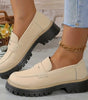 Mocassin Penny Loafer en Similicuir à Semelle Plateforme pour Femme