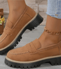 Mocassin Penny Loafer en Similicuir à Semelle Plateforme pour Femme