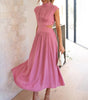 Robe Sans Manches avec Col Montant pour Femmes