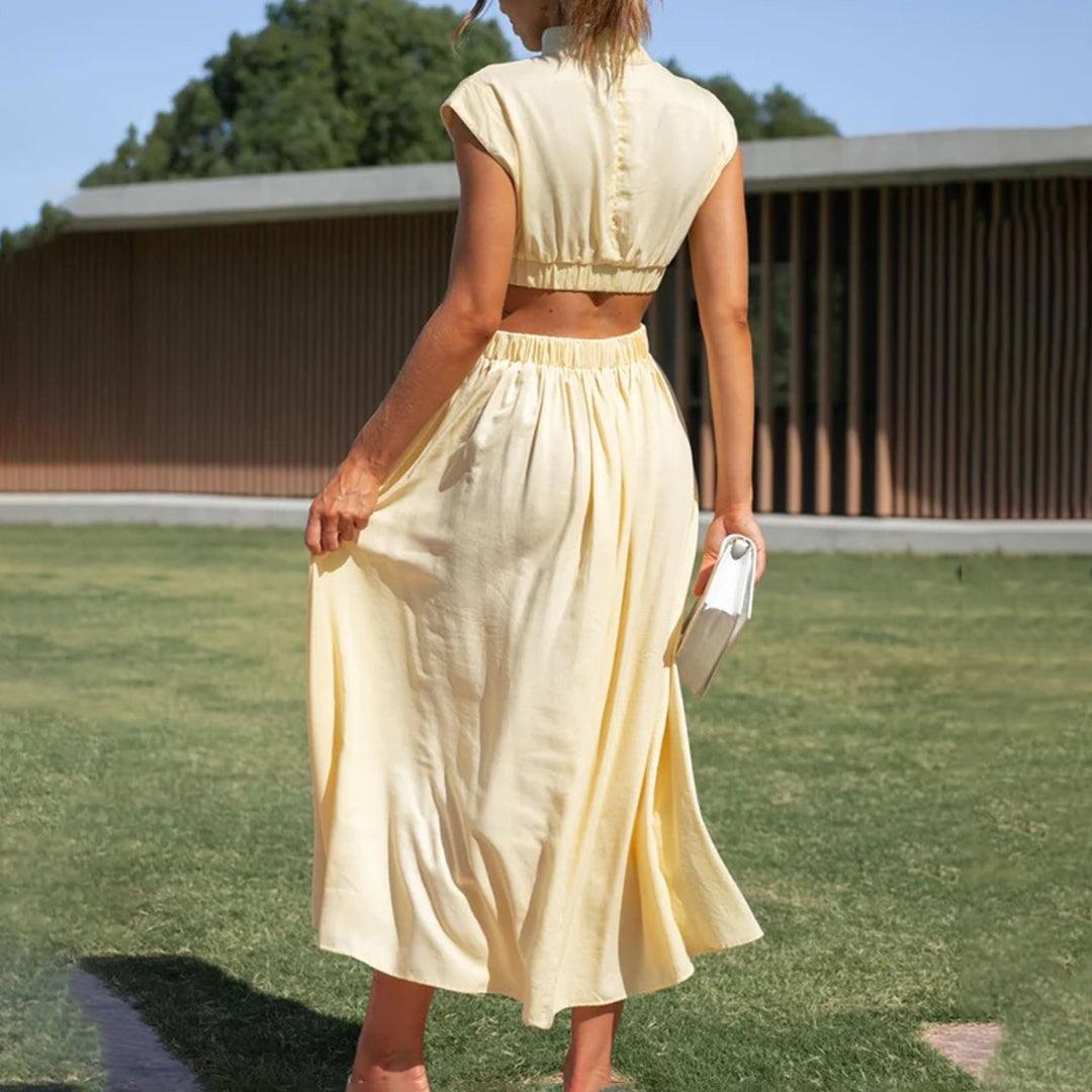 Robe Sans Manches avec Col Montant pour Femmes
