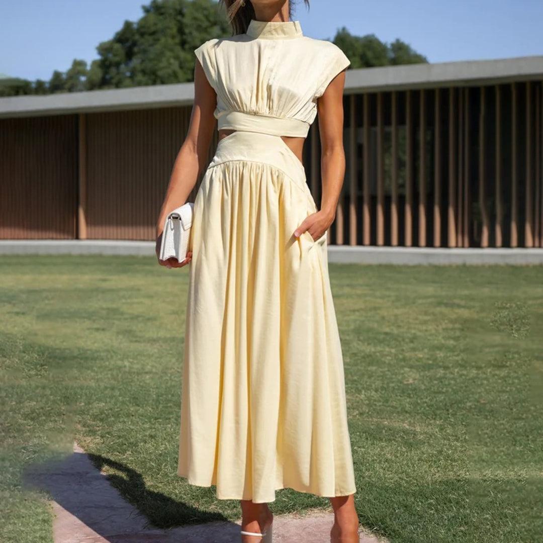 Robe Sans Manches avec Col Montant pour Femmes