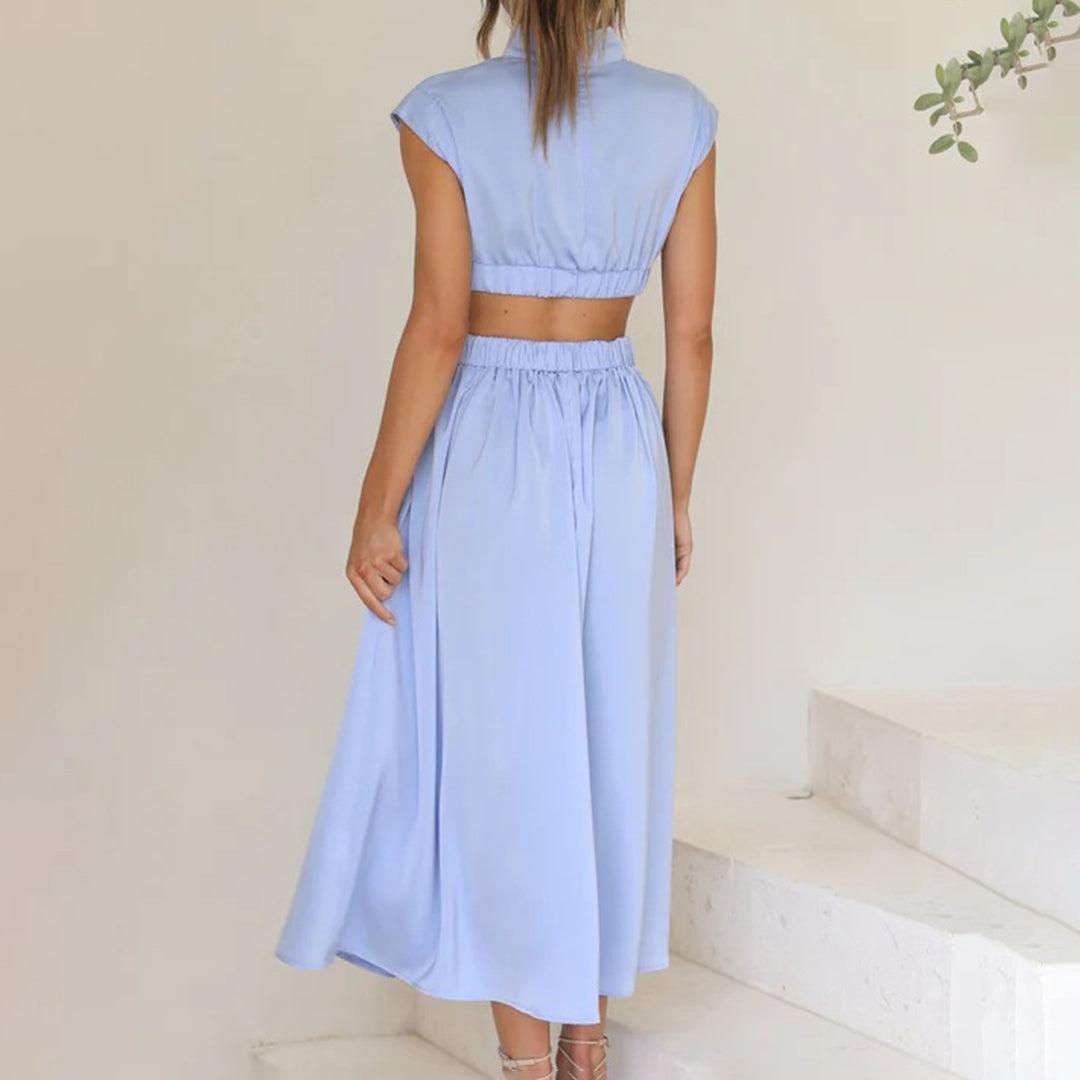 Robe Sans Manches avec Col Montant pour Femmes