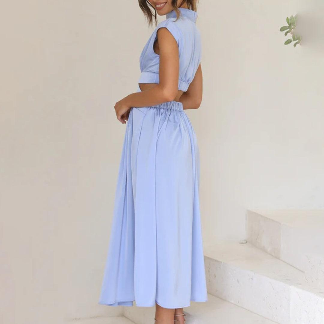 Robe Sans Manches avec Col Montant pour Femmes