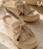 Mules Plates à Franges et Perles pour Femme - Emilia Lane