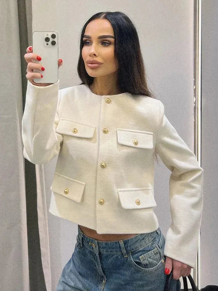 Veste en Tweed Classique pour Femme