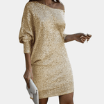 Robe Off Shoulder à Paillettes pour Femmes