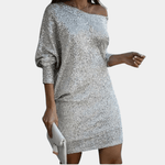 Robe Off Shoulder à Paillettes pour Femmes