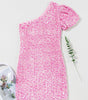 Robe Mini Bodycon Épaules Dénudées avec Paillettes pour Femmes