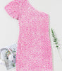Robe Mini Moulante à Une Épaule Pailletée pour Femmes
