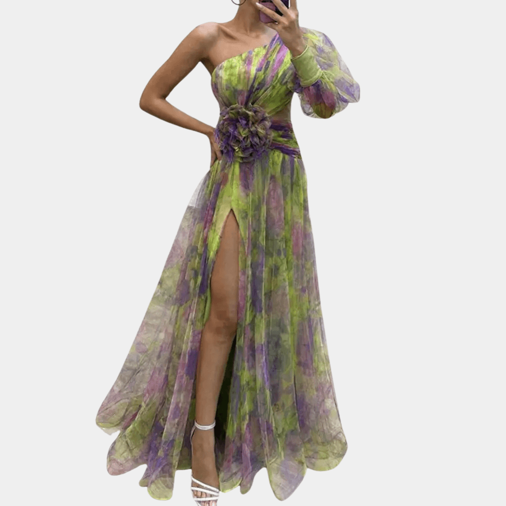 Robe Imprimé Floral Épaules Dénudées pour Femmes