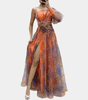 Robe Imprimé Floral Épaules Dénudées pour Femmes