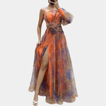 Robe Imprimé Floral Épaules Dénudées pour Femmes